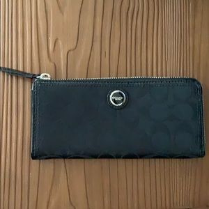 Coach half zip around wallet